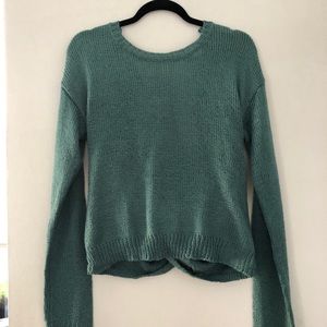 Reversible green sweater - open back